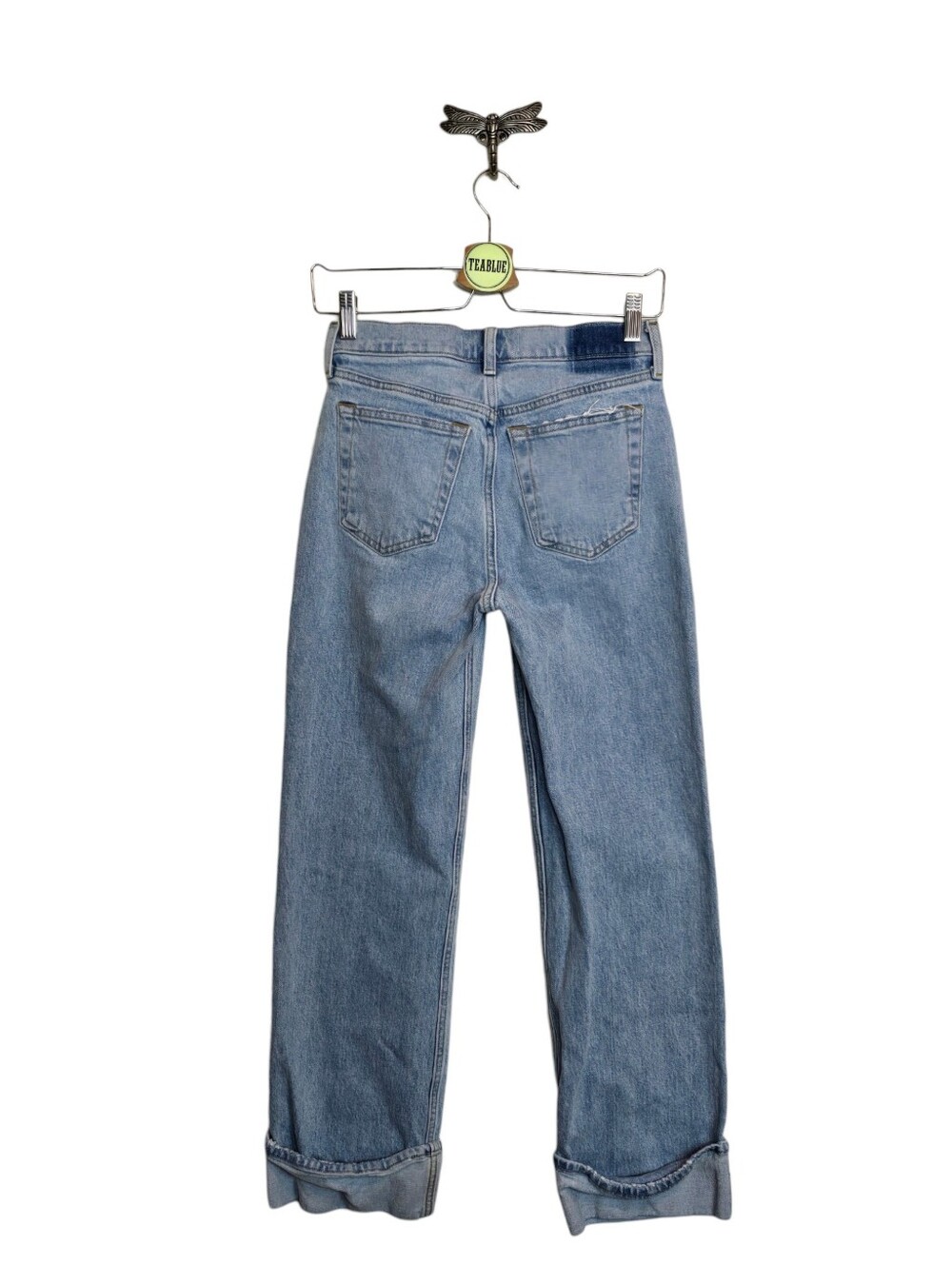 Abercrombie & Fitch The Baggy Low Rise Cuffed Jeans Size 24 Light Wash - Picture 2 of 12